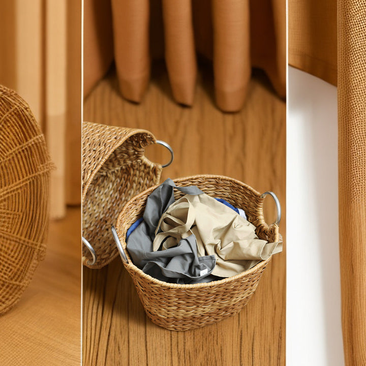 Rustic Woven Laundry Hamper Bowlift
