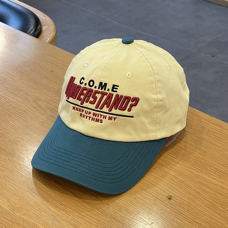 Unisex Casual Textured Cap with Playful Embroidery Bowlift