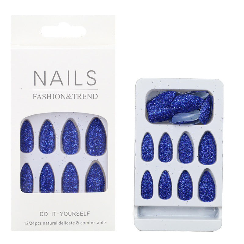 Glittering Almond-Shaped Press-On Nail Tips Bowlift