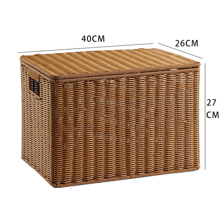 Handcrafted Rectangular Wicker Storage Box Bowlift
