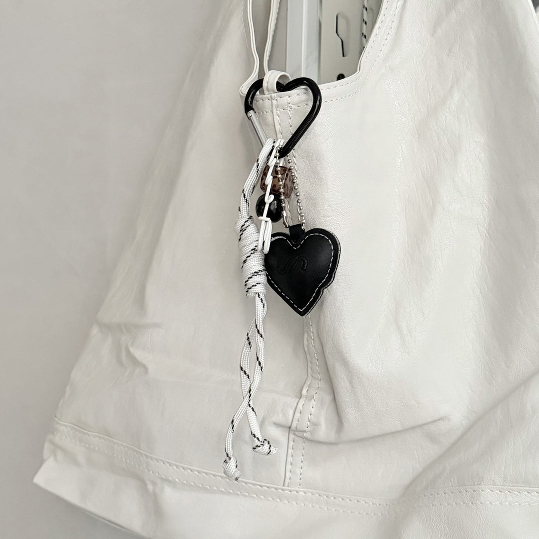 Heart-Shaped Leather Keychain Bowlift