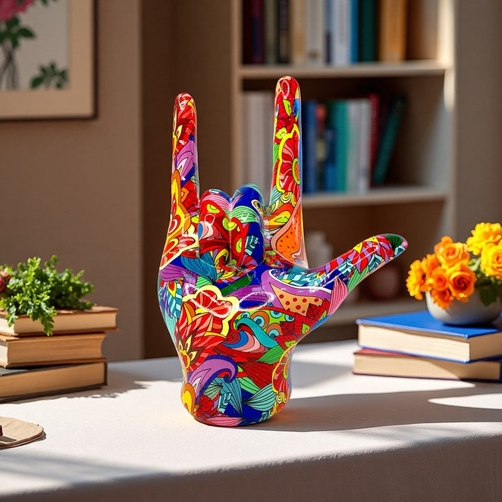 Colorful Hand Sculpture Bowlift