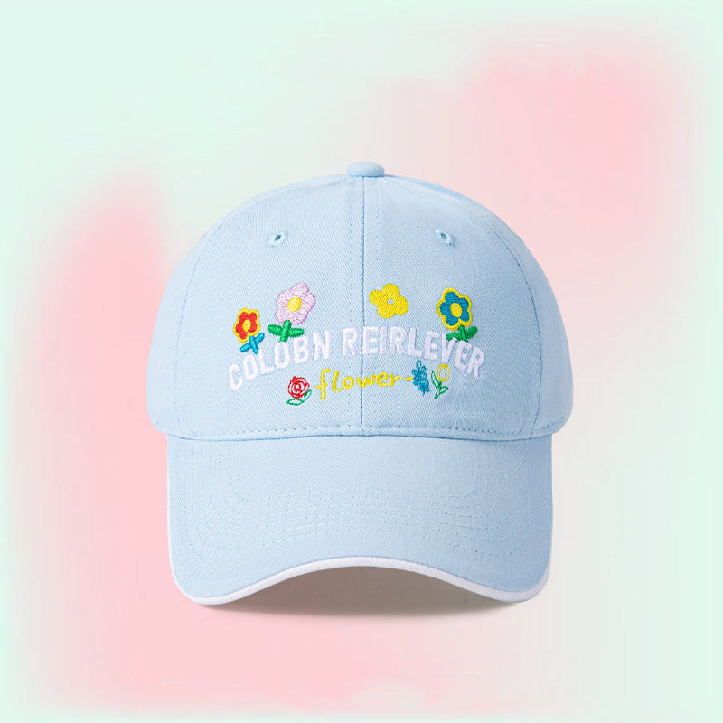 Floral Embroidered Sun Cap