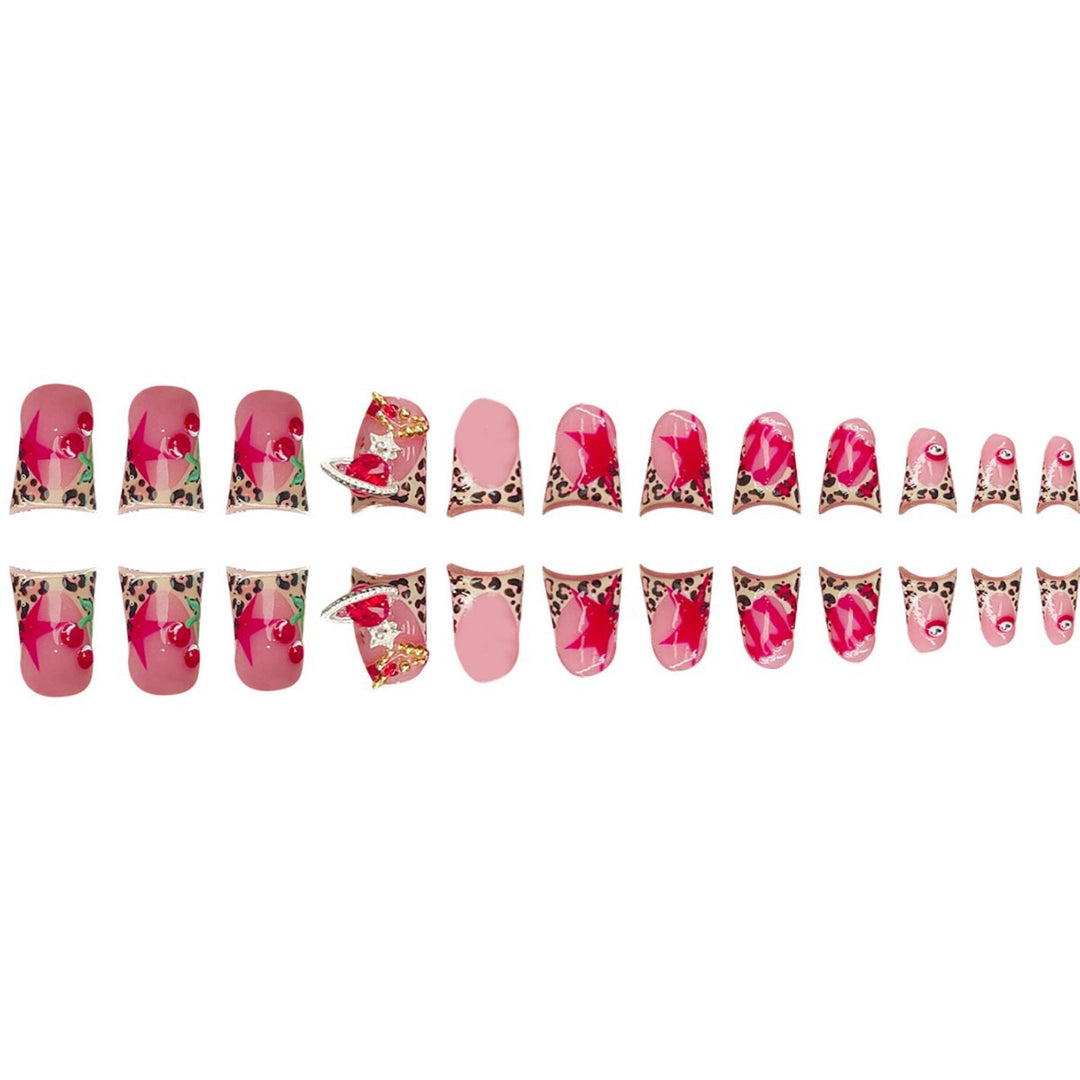 Artistic Leopard Print Press-On Nail Art Bowlift