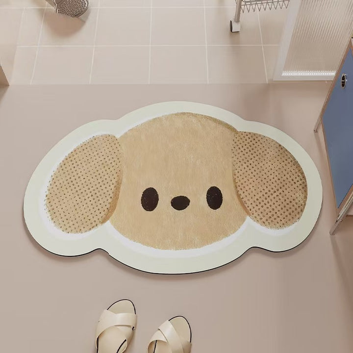 Cat-Themed Plush Bath Mat for Bathroom Decor