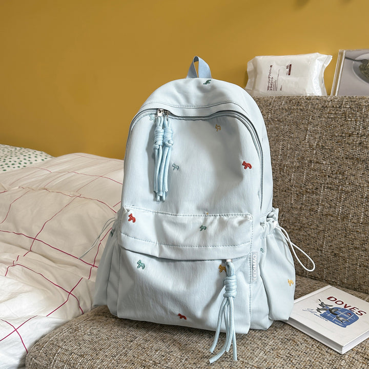 Stylish Floral-Embellished Backpack Bowlift