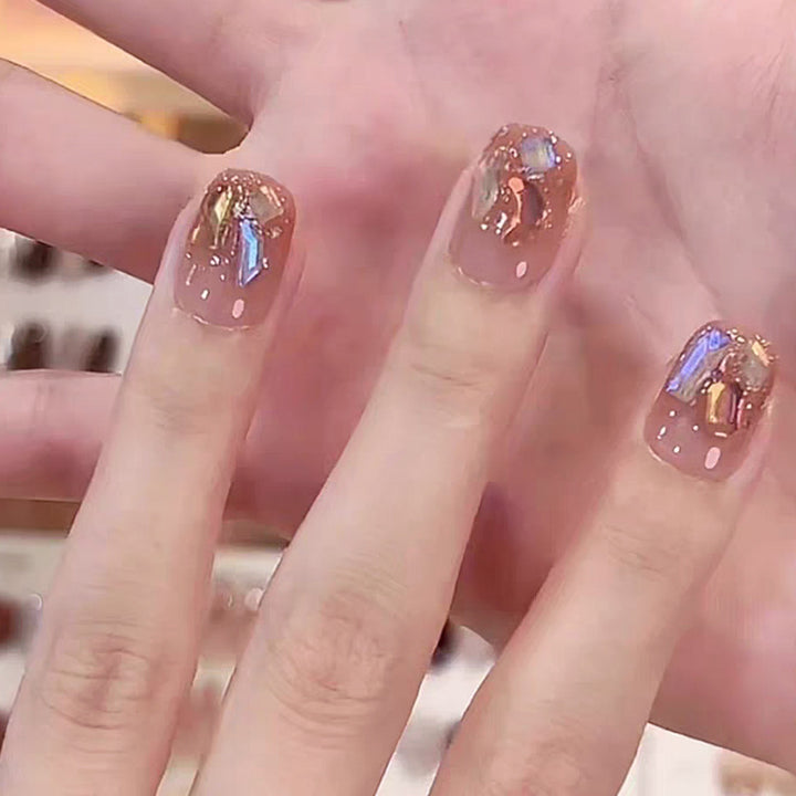 High-quality artificial nail set with glitter and holographic accents Bowlift