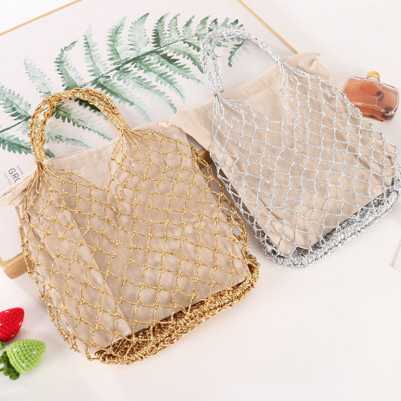 Multifunctional mesh tote bag with lining Bowlift