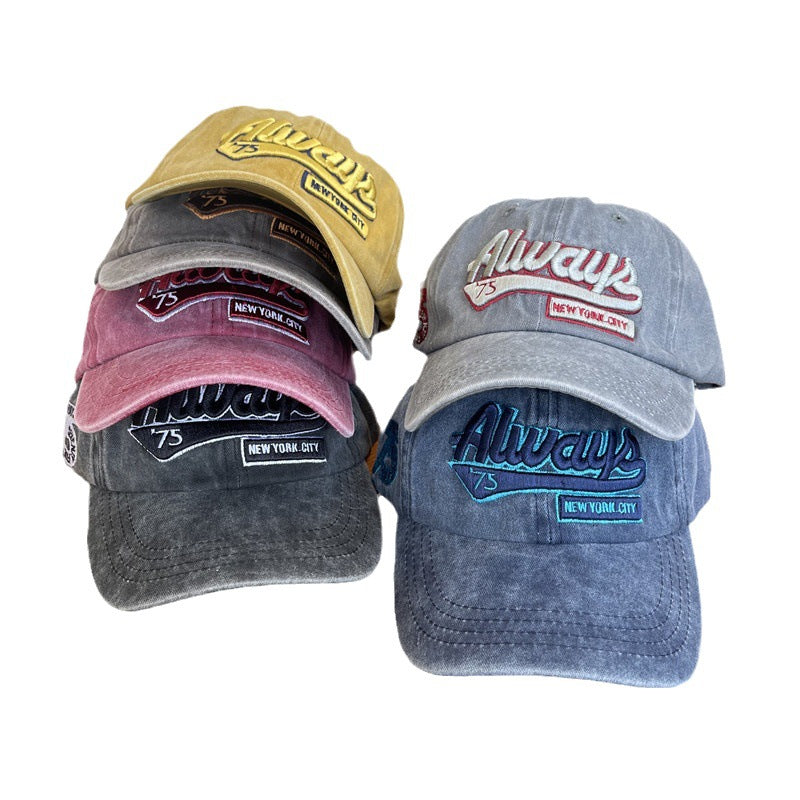 Men's Vintage-Inspired Distressed Cotton Baseball Cap Bowlift