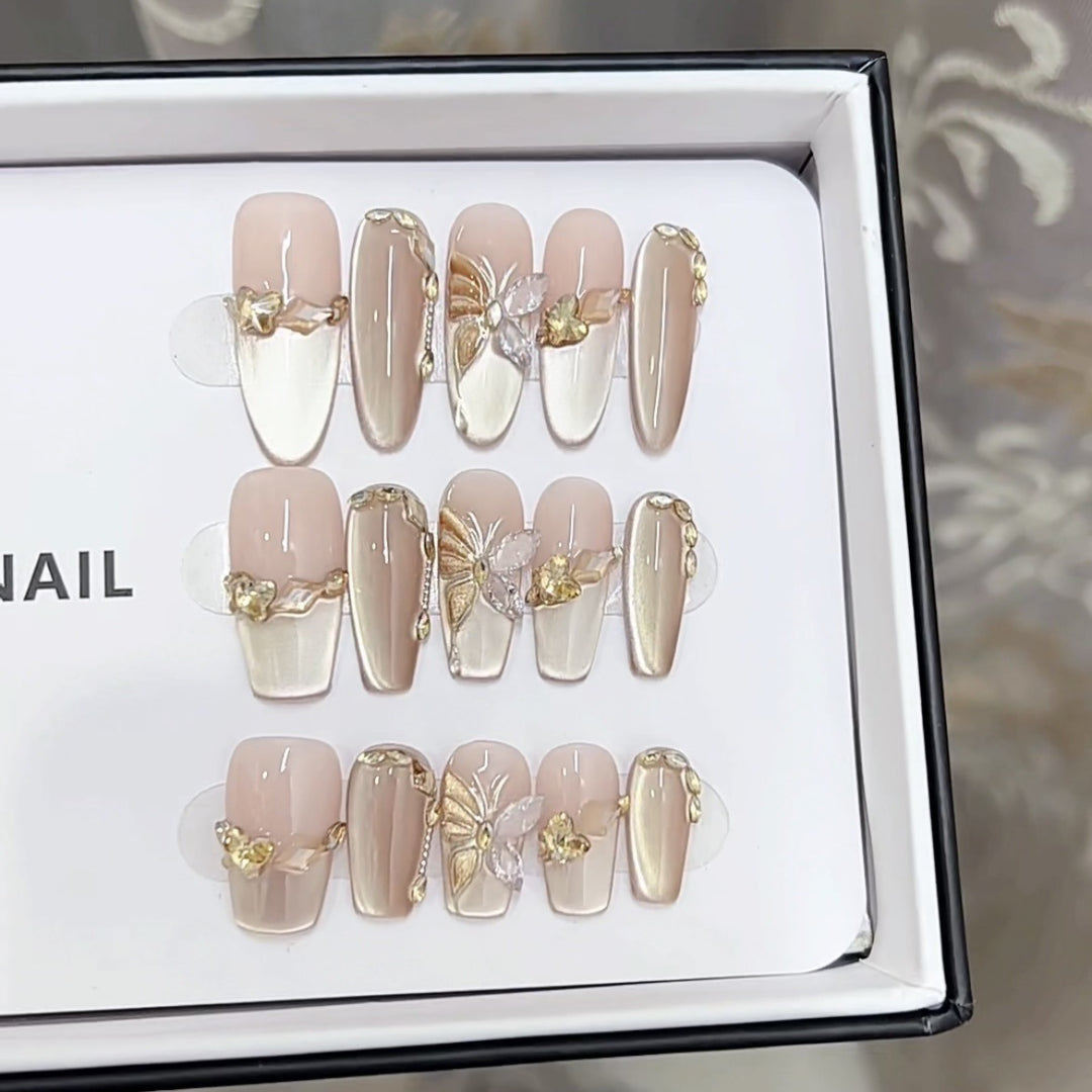 Artistic Floral-Designed Press-On Nails Bowlift