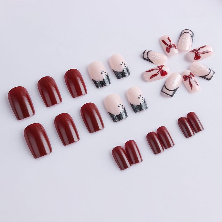 Festive Glamorous Press-On Nail Art Set Bowlift