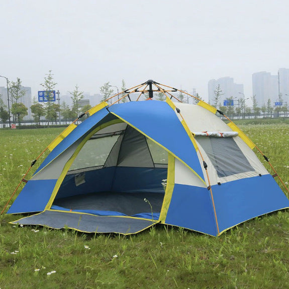 Family Camping Tent With Expandable Outer Tent And Ventilated Windows Bowlift