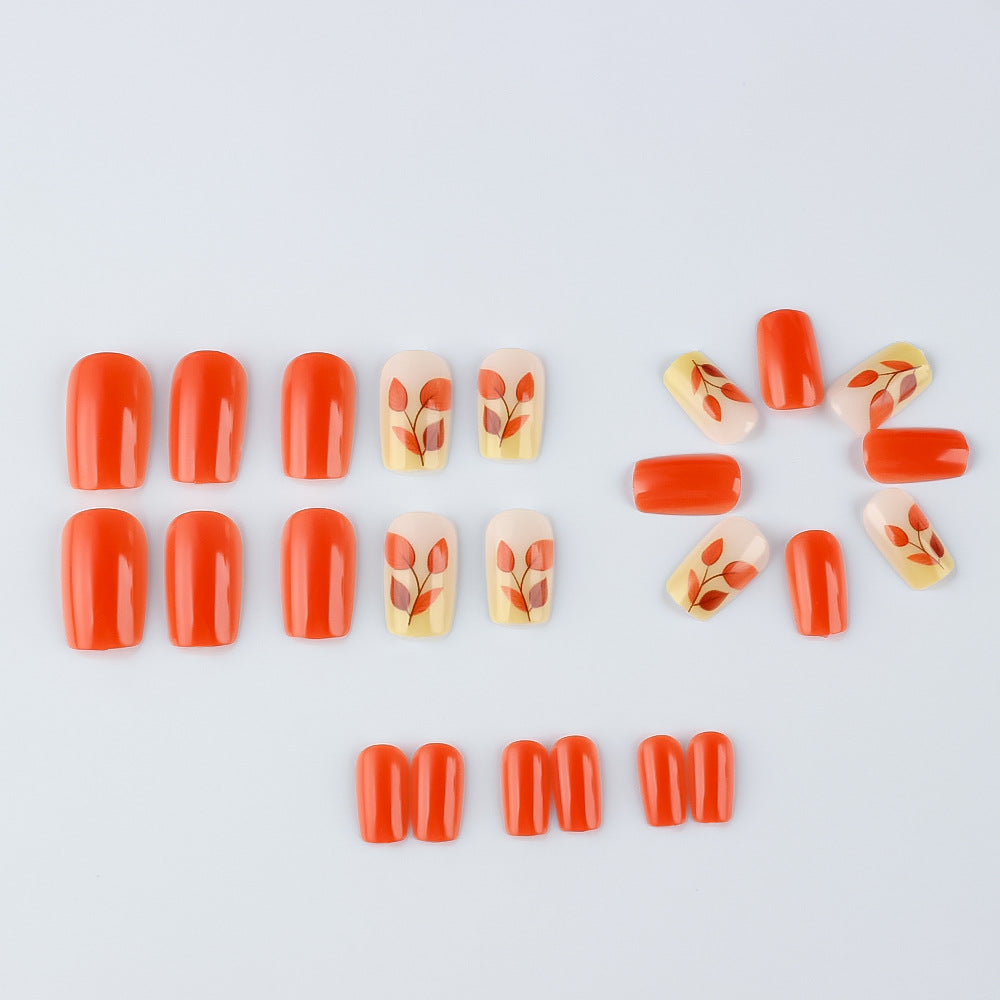 Autumn-Themed Press-On Nail Art Set Bowlift