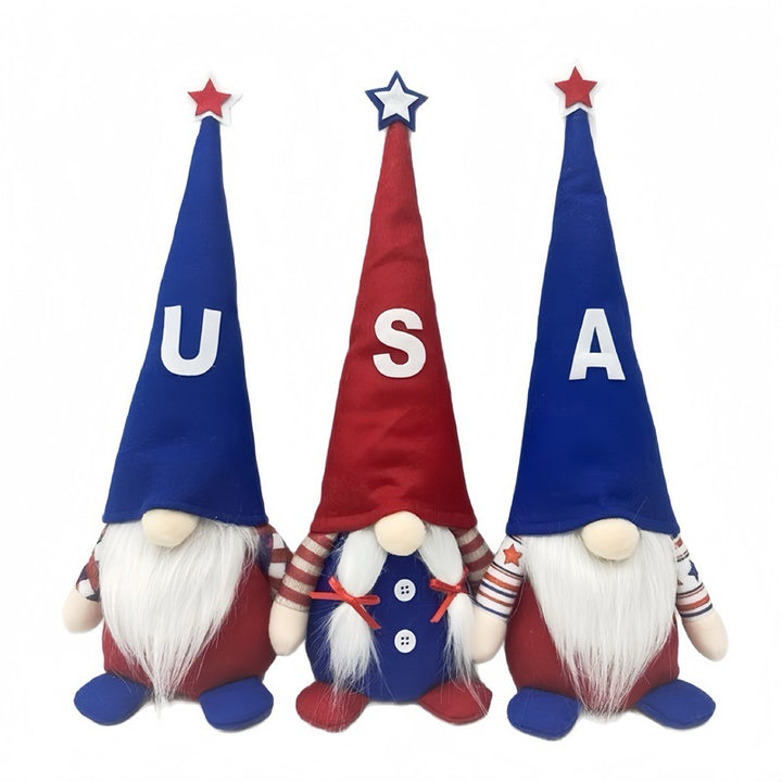 Unisex nan Plush Gnome Decorative Figure with Long Pointed Hat and Artificial Beard Bowlift
