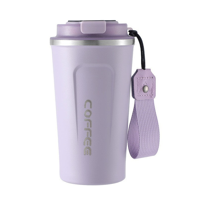 Insulated Stainless Steel Travel Coffee Tumbler with Leakproof Lid and Carry Strap Bowlift