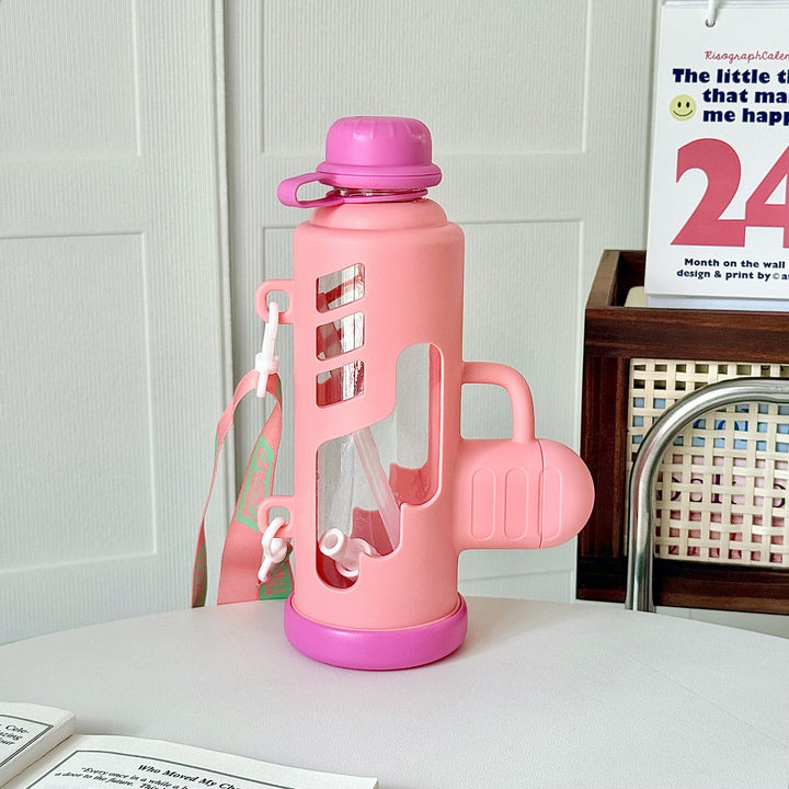 Women Trendy Water Bottle with Innovative Design and Practical Carry Handle Bowlift