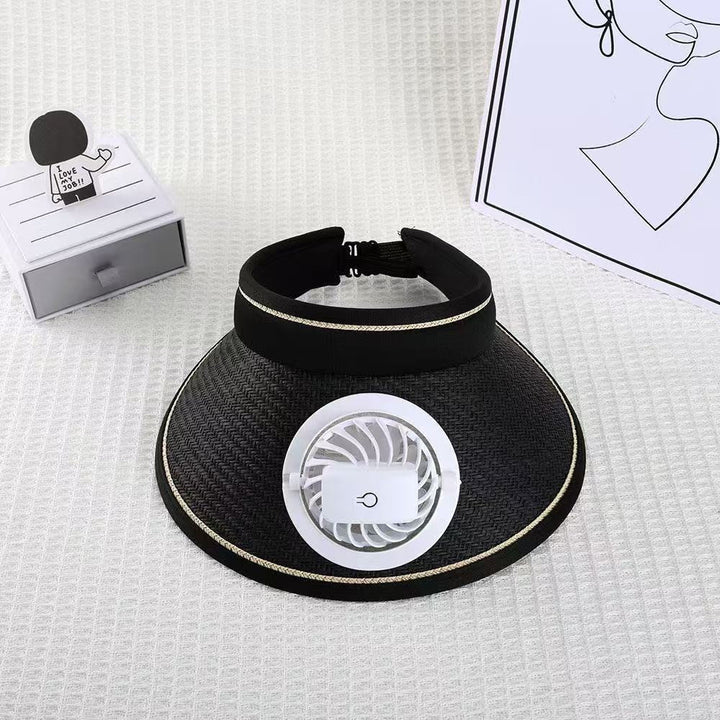 Sport Sun Visor with detachable front fan, adjustable headband and reflective piping Bowlift