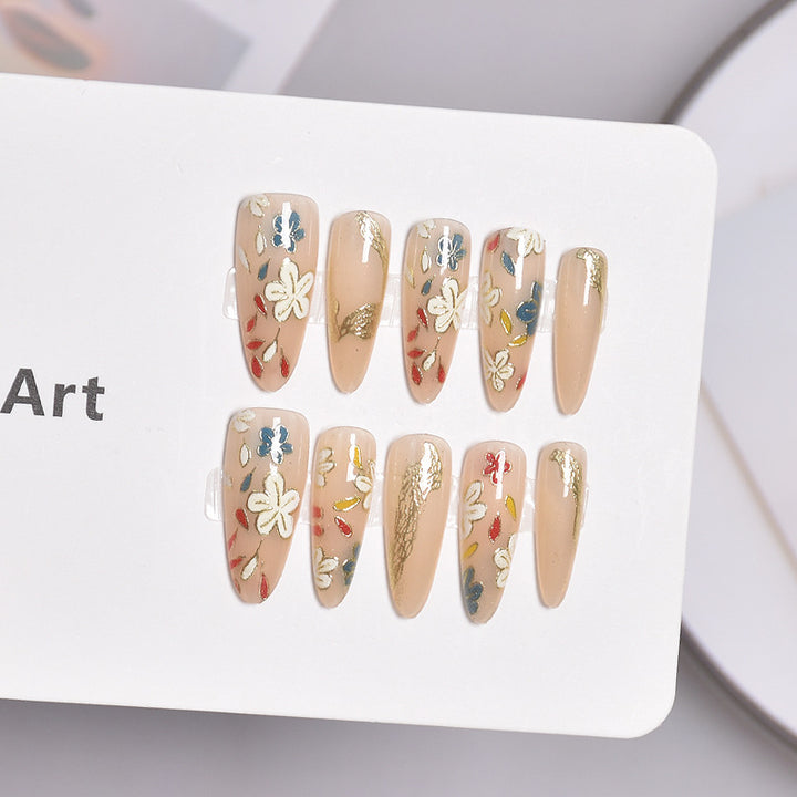Glamorous Heart-Themed Press-On Nail Set Bowlift
