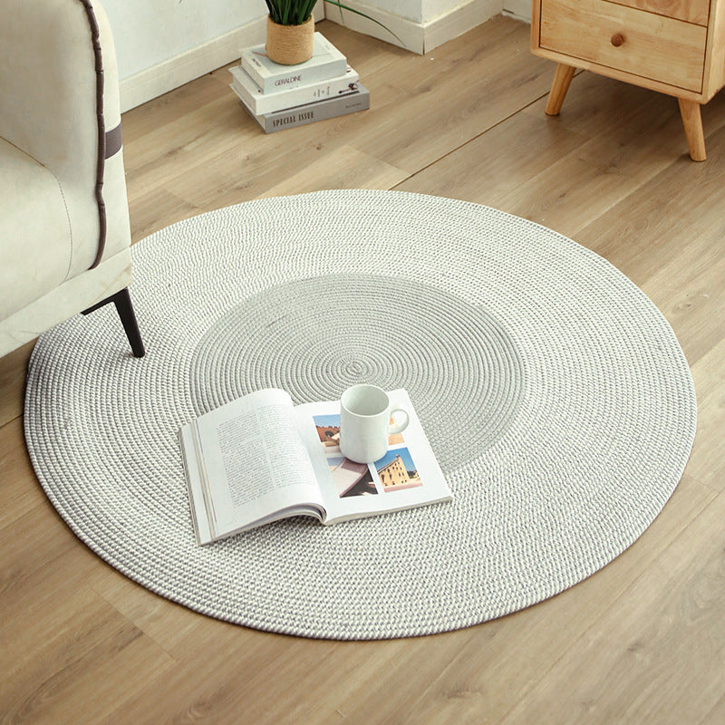 Rustic Round Rug with Fringes Bowlift