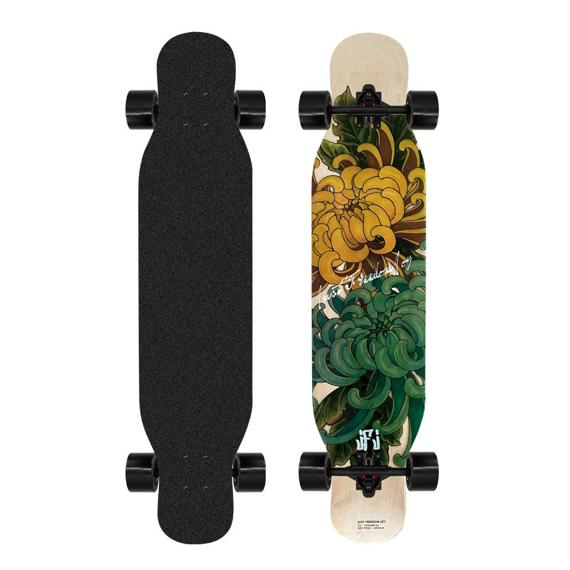 Artistic Lion-Emblazoned Longboard Bowlift