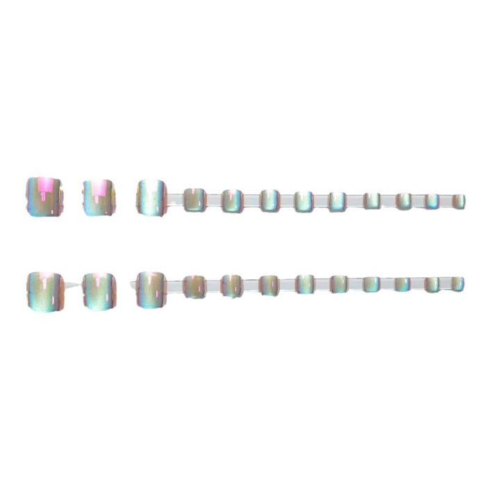 Artistic Holographic Press-On Nail Tips Bowlift