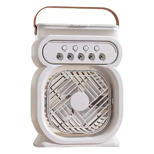 Unisex One Size Portable Rechargeable Vaporizing Desktop Air Cooler and Fan with Leather Carrying Handle Bowlift