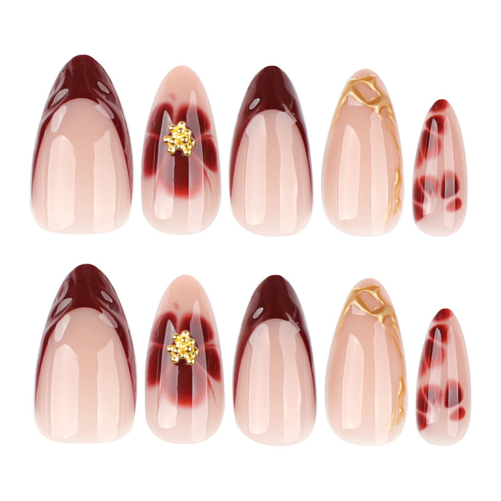 Artificial nail art with floral accents and boutique design Bowlift