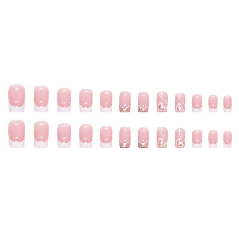 Heart-Design Press-On Nail Art Tips Bowlift
