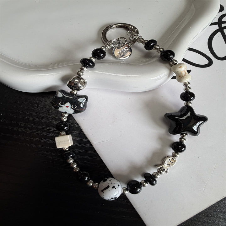 Decorative Cat-Themed Charm Keychain Bowlift