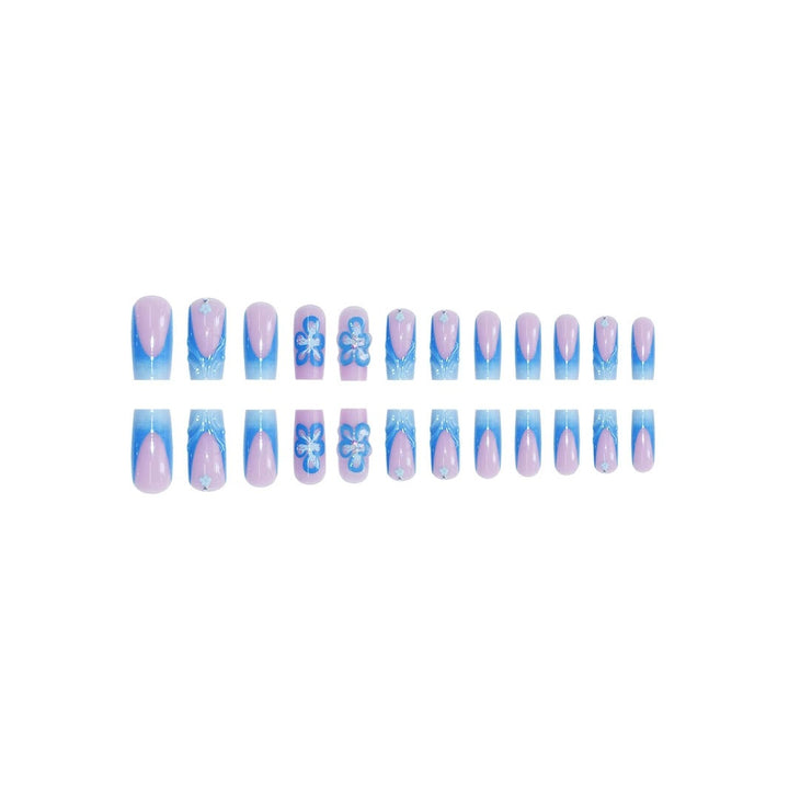 Artistic Floral Acrylic Press-On Nails Bowlift