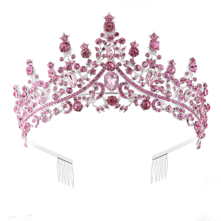 Ladies Rhinestone Tiara with Sparkling Gemstones Bowlift