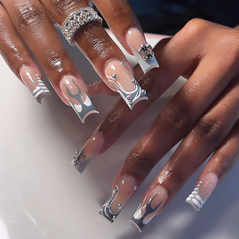 Decorative Press-On Nails with Artistic Design Elements Bowlift