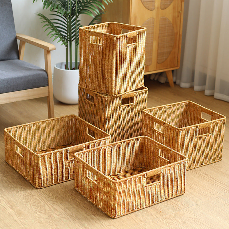 Handcrafted Wicker Storage Tray Bowlift