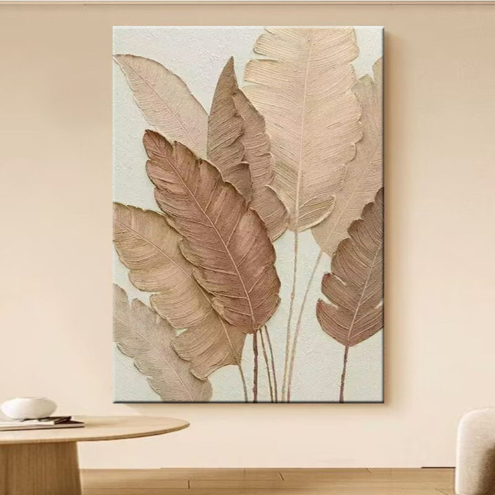 Textured Botanical Relief Canvas Art