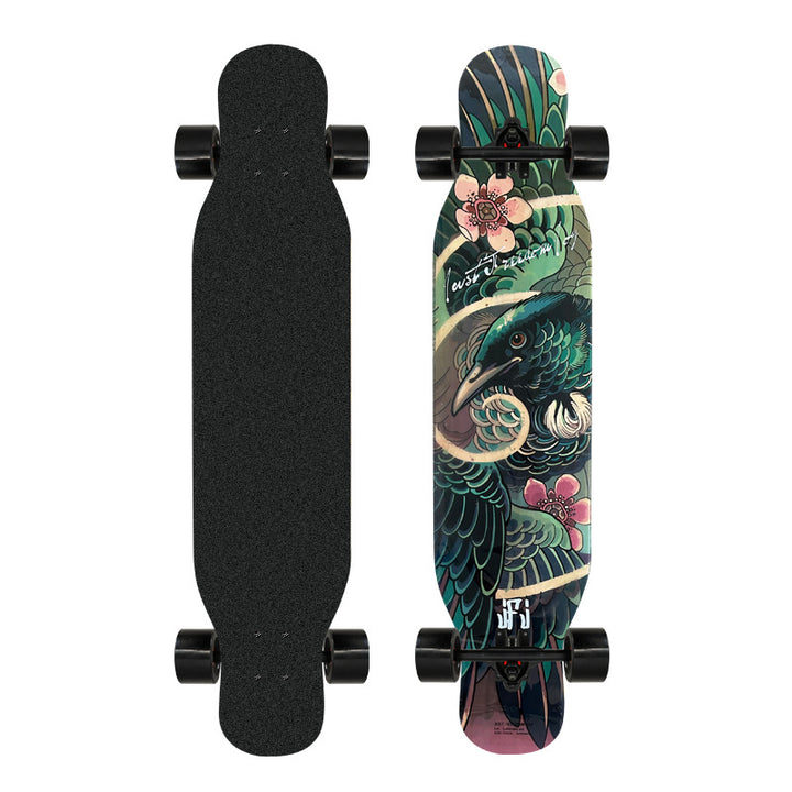 Artistic Lion-Emblazoned Longboard Bowlift