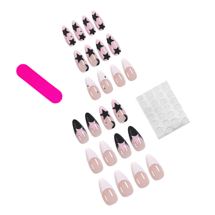 Artistic stiletto nails with star motif Bowlift