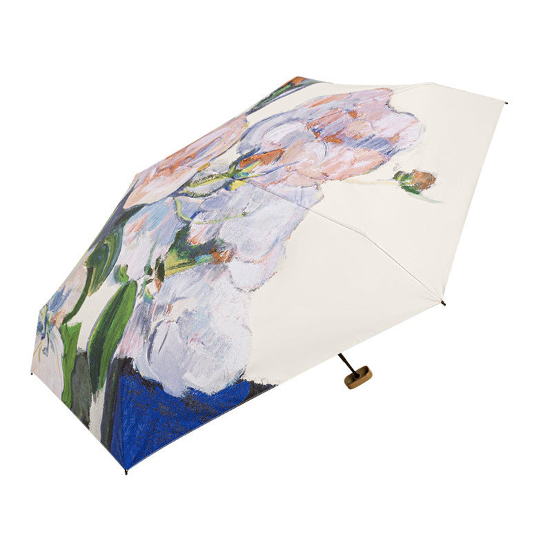 Ladies compact and lighter folding umbrella with stable construction Bowlift
