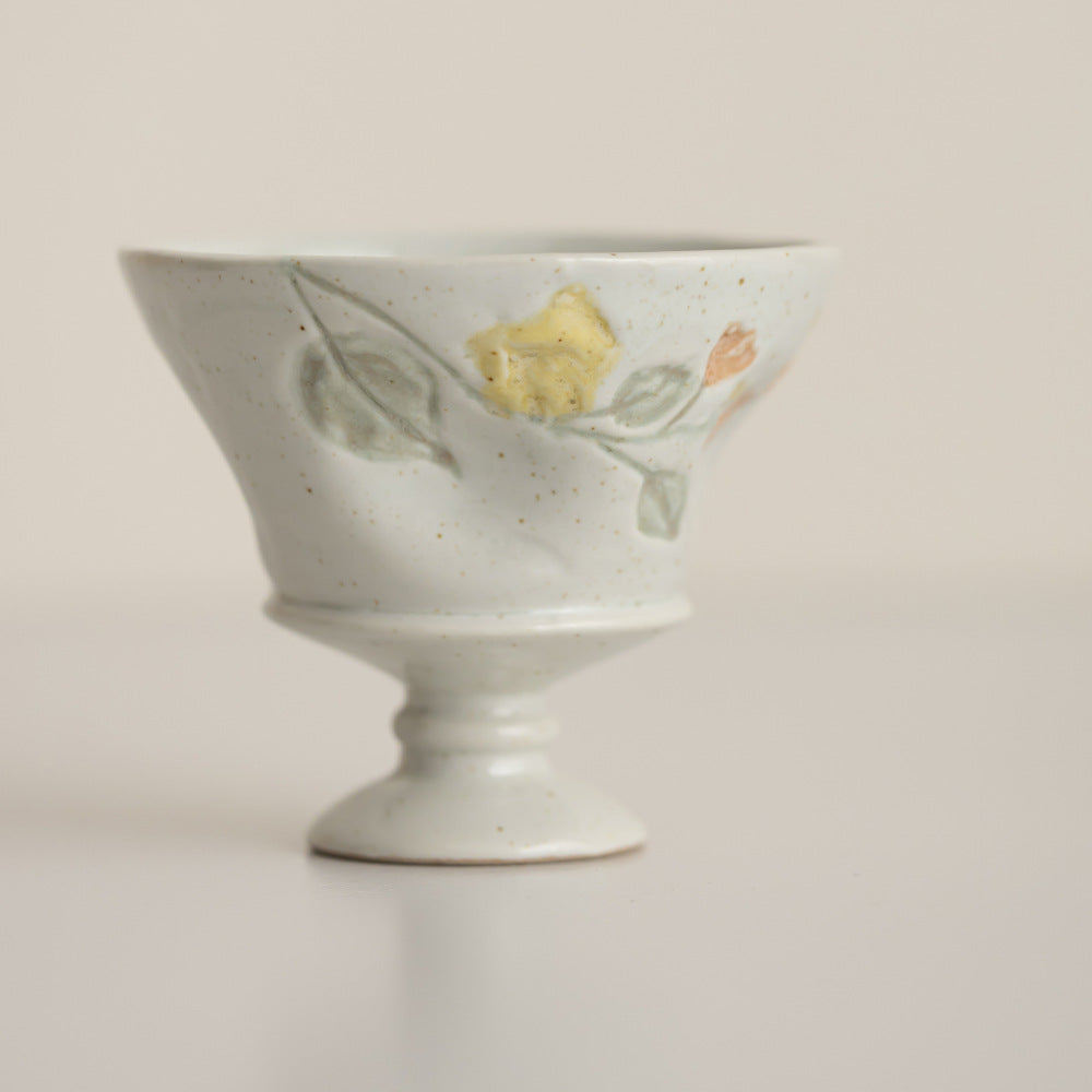 Decorative Handcrafted Floral Ceramic Dessert Cup