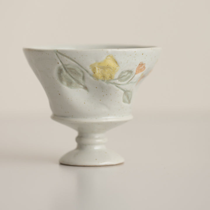 Decorative Handcrafted Floral Ceramic Dessert Cup