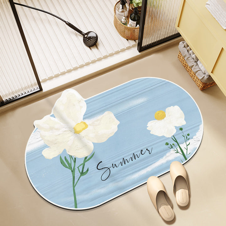 Floral-Themed Memory Foam Bath Mat