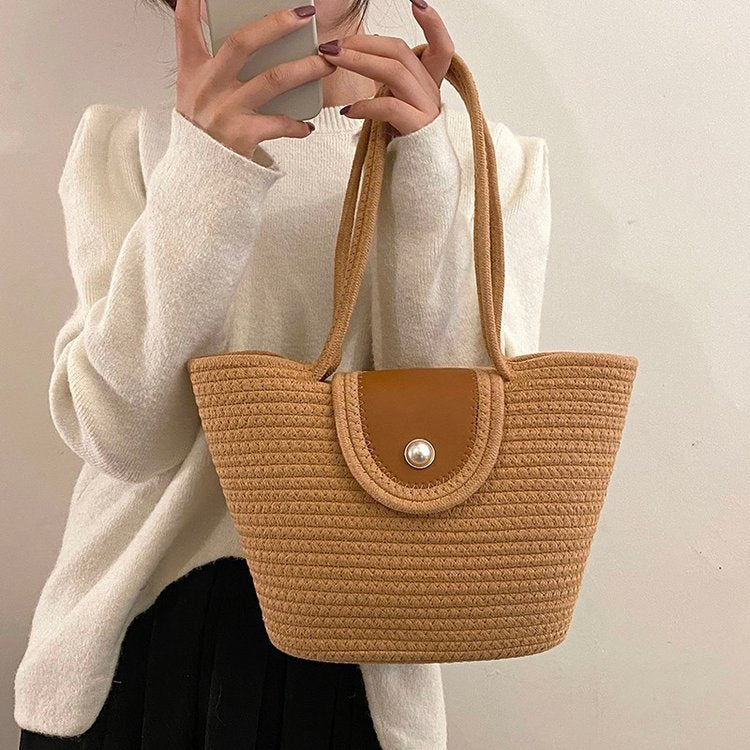 Handbag with Textured Design Bowlift