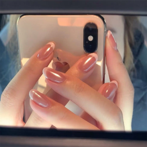 Elegant French-Tip Nail Extensions Bowlift