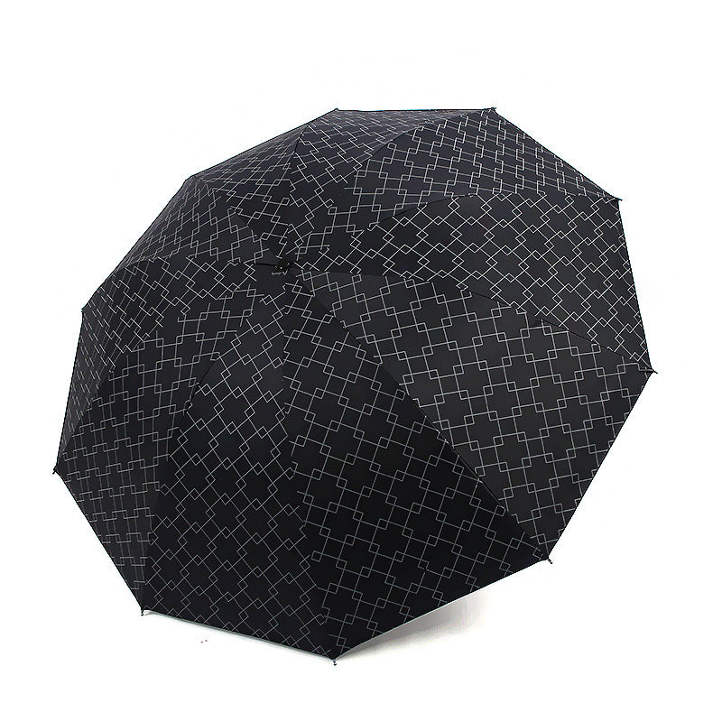 Women's Folding Umbrella with Modern Geometric Pattern Bowlift