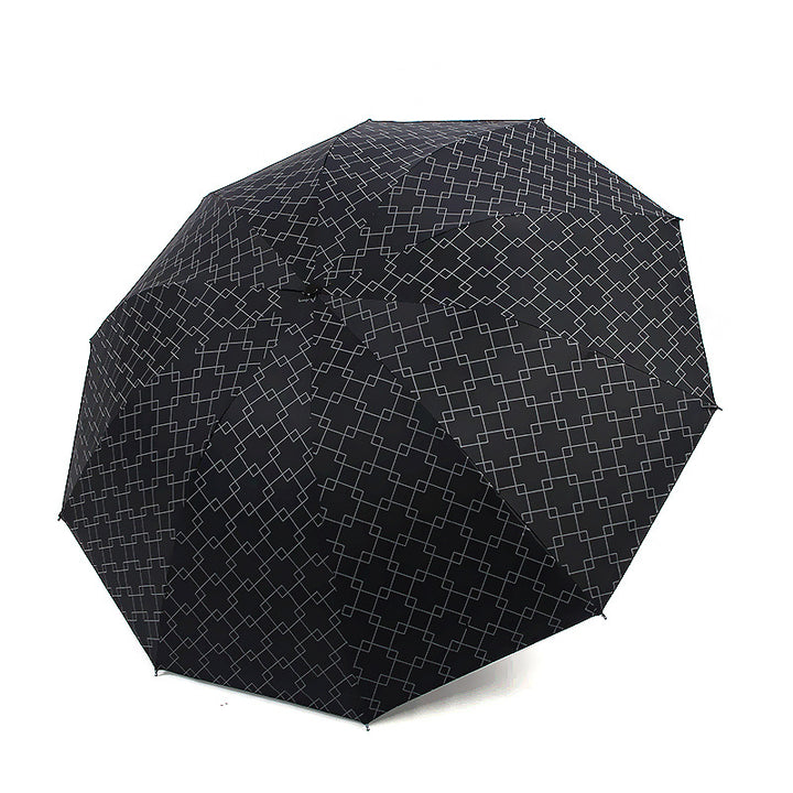 Women's Folding Umbrella with Modern Geometric Pattern Bowlift
