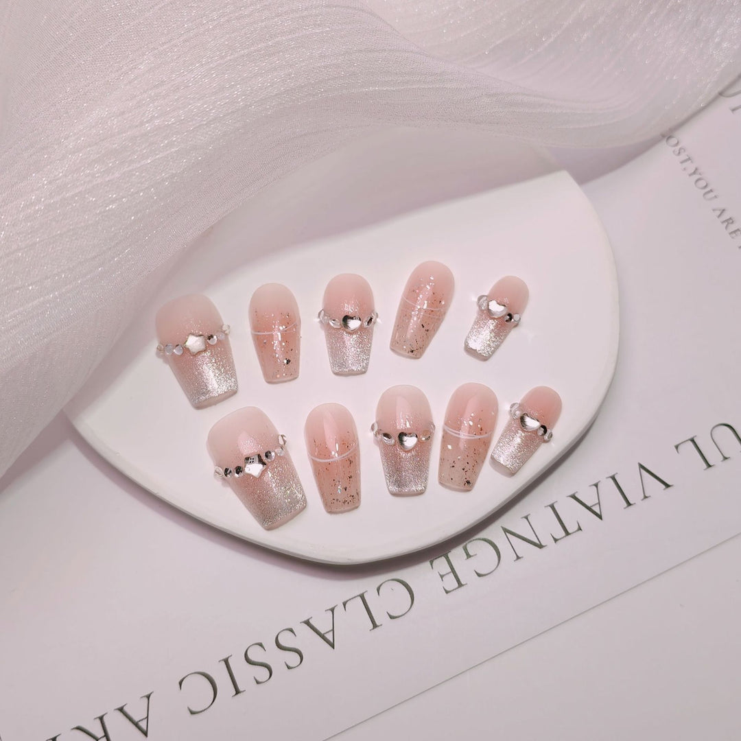 Elegant French Tip Press-On Nails Bowlift