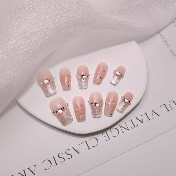 Elegant French Tip Press-On Nails Bowlift