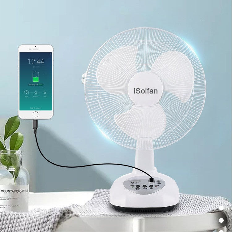 Women's portable solar-powered fan with integrated LED lighting Bowlift