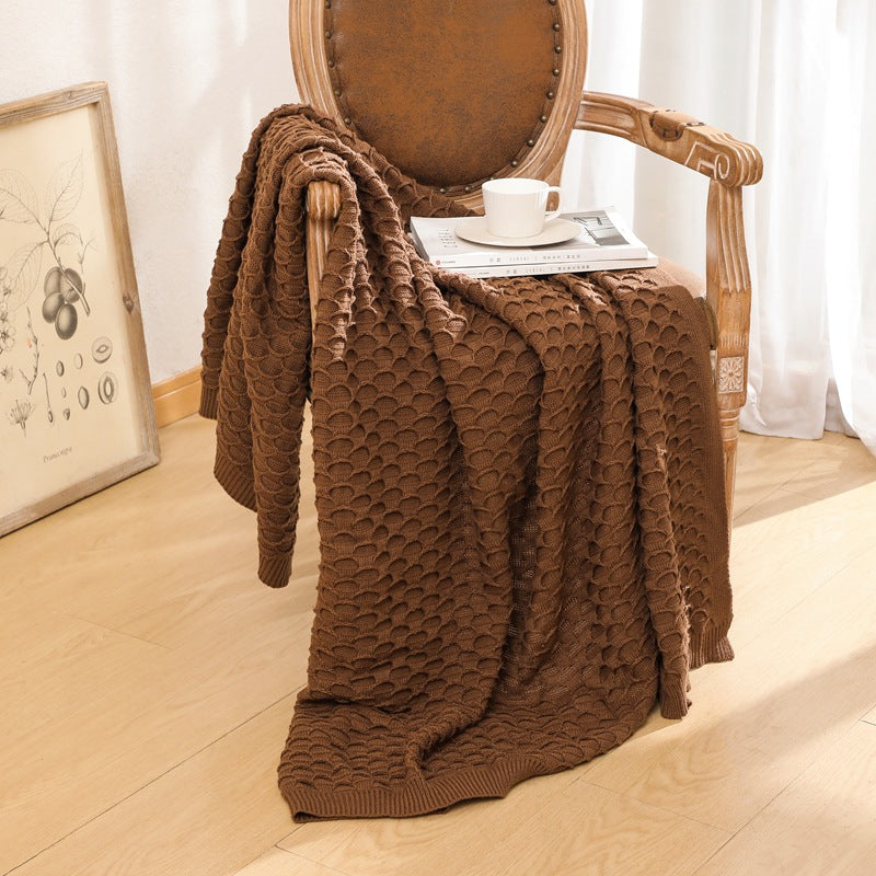 Textured Knit Throw Blanket
