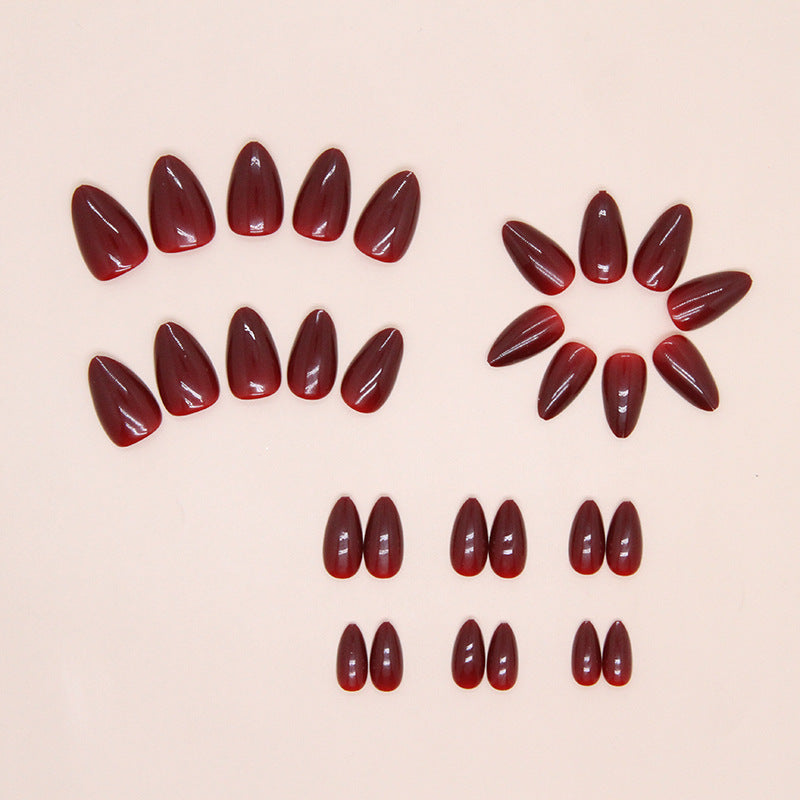 Elegant Glossy Almond Press-On Nail Tips Bowlift