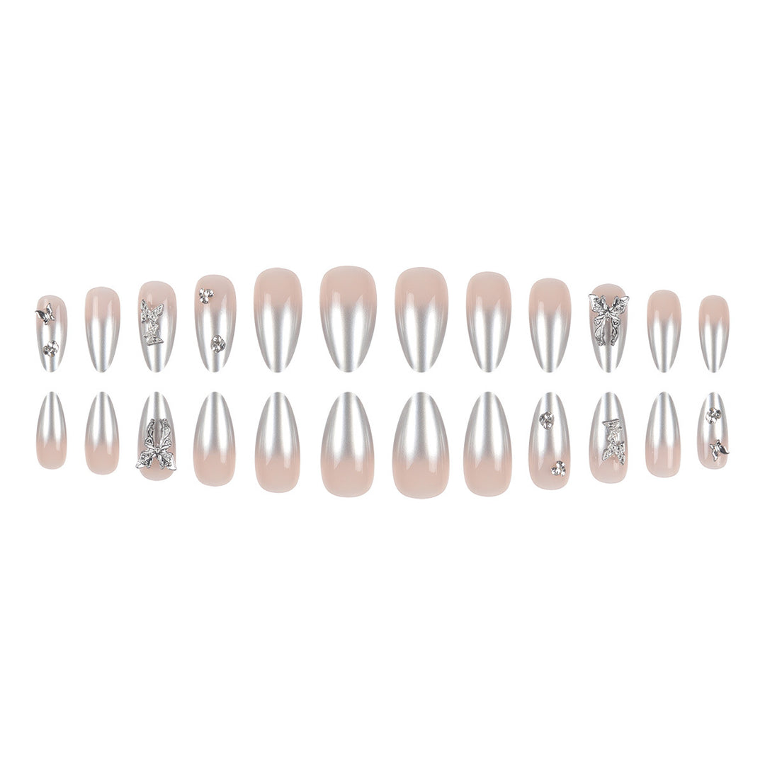 Glamorous Metallic Stiletto Press-On Nails Bowlift